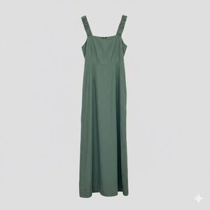 Pact Green/Soft Teal Cotton & Linen Maxi Dress - FLAWED Zipper